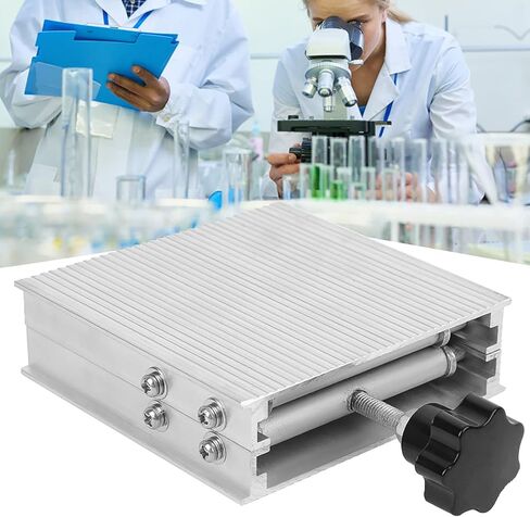 100x100mm Aluminum Alloy Manual Fine Adjustment Laboratory Lifting Table, Laboratory Lifting Stand Rack, Phenolic Plastic Handle with Linear Stripe Table, for Physical in Kuwait