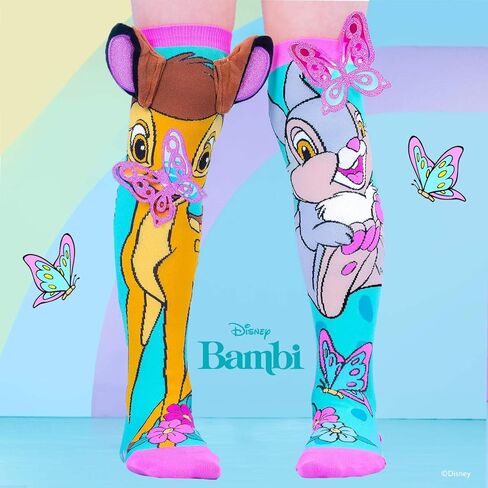 جوارب MADMIA Bambi بطول الركبة - جوارب ملونة للأطفال والكبار، هدية يوم جورب ممتعة ومجنونة in Kuwait