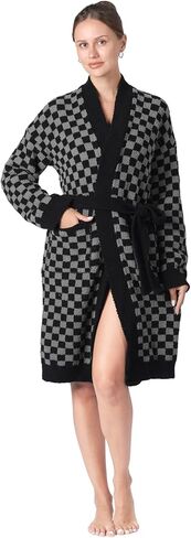 رداء Bearberry المريح خفيف الوزن وناعم من القطيفة رداء رأسي بدون غطاء للرأس ثوب نوم مع جيوب للنساء in Kuwait