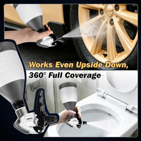 GOSLARLIT 360° Trigger Heavy Duty Sprayer Bottle- Acid and Chemical Resistant, Leak Free,Industrial Adjustable Nozzle, Low-Fatigue Nozzle,Perfect for Automotive Detailing and Cleaning(17.6OZ) in Saudi Arabia