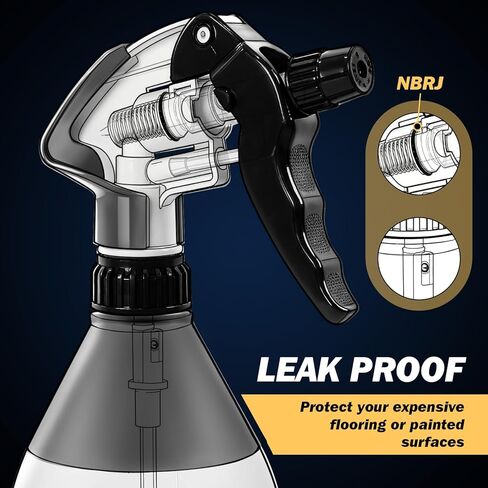 GOSLARLIT 360° Trigger Heavy Duty Sprayer Bottle- Acid and Chemical Resistant, Leak Free,Industrial Adjustable Nozzle, Low-Fatigue Nozzle,Perfect for Automotive Detailing and Cleaning(17.6OZ) in Saudi Arabia