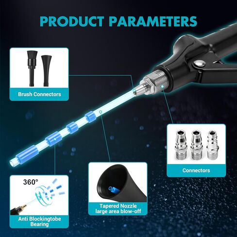 موديل جديد 2026 منفضة غبار الهواء ذات الضغط العالي - أداة تفصيلية احترافية للسيارة الداخلية والمنزل والإلكترونيات - غبار قوي بجسم معدني مريح وموصل سريع قياسي in Kuwait