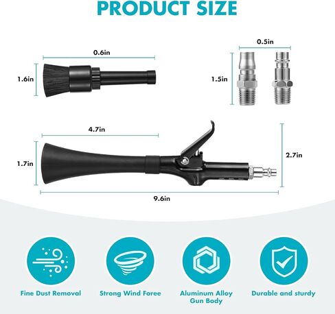 موديل جديد 2026 منفضة غبار الهواء ذات الضغط العالي - أداة تفصيلية احترافية للسيارة الداخلية والمنزل والإلكترونيات - غبار قوي بجسم معدني مريح وموصل سريع قياسي in Kuwait