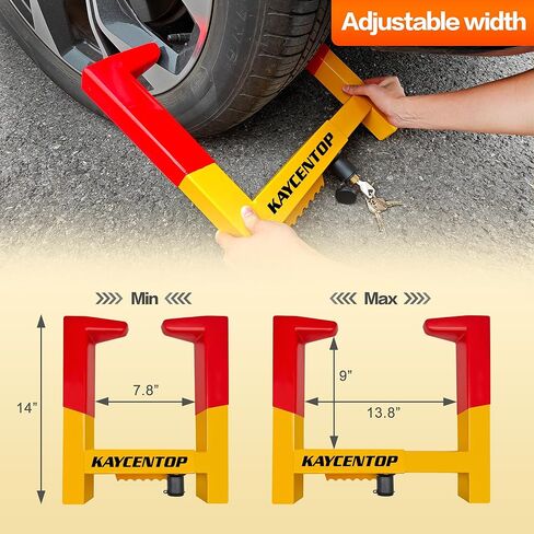 قفل عجلة KAYCENTOP، قفل الإطارات، منتج أمان مضاد للسرقة، عرض الإطار بحد أقصى 14 بوصة، عالمي للمقطورات وقوارب الدفع الرباعي والدراجات النارية وعربة الجولف in Kuwait