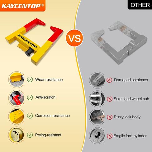 قفل عجلة KAYCENTOP، قفل الإطارات، منتج أمان مضاد للسرقة، عرض الإطار بحد أقصى 14 بوصة، عالمي للمقطورات وقوارب الدفع الرباعي والدراجات النارية وعربة الجولف in Kuwait