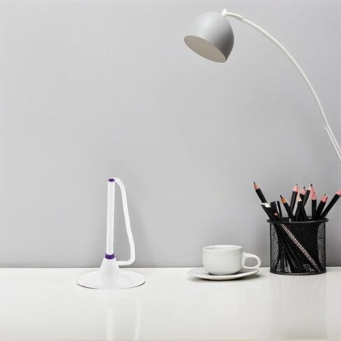 4pcs Purple 0.5mm Desk Pen with Stand and Chain, Smooth Writing Security Signature Pens for Office, Bank, Hotel Counter Use in Saudi Arabia