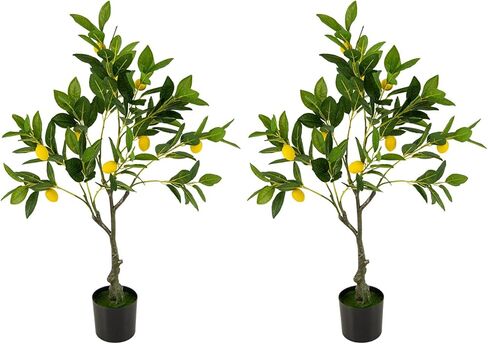 Safeplus 2 Pack 63'' Artificial Lemon Tree with Lemon Fruits for Indoor Outdoor Décor in Saudi Arabia