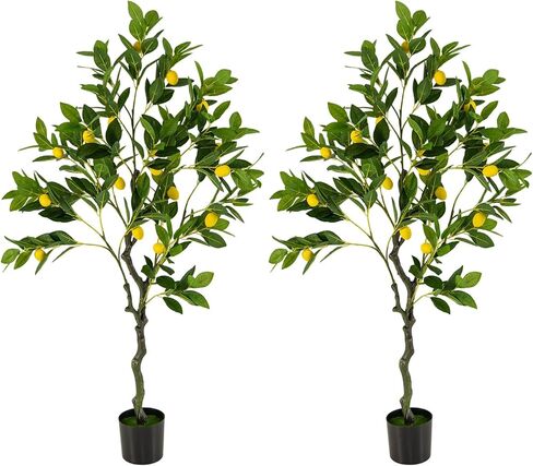Safeplus 2 Pack 63'' Artificial Lemon Tree with Lemon Fruits for Indoor Outdoor Décor in Saudi Arabia