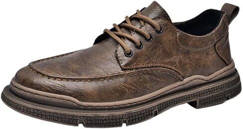 Men's Oxford Shoes Retro Lace-up Rubber Shoes Round-toed Thick-soled Non-slip wear-resistant Versatile Comfortable Outdoor Shoes for Men in Saudi Arabia