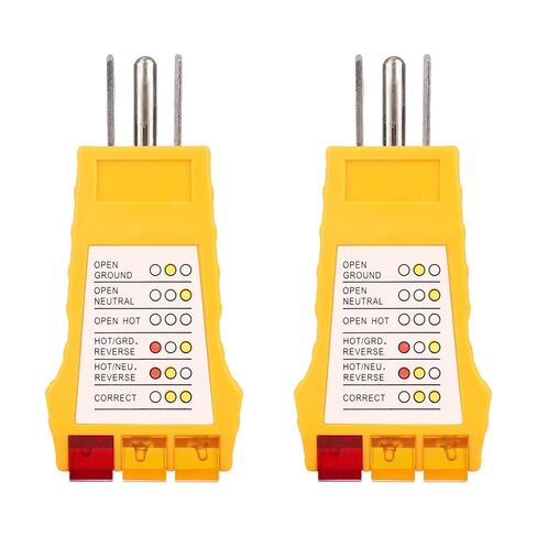 2pcs Outlet Tester, Socket Plug inTester for Standard North American AC Outlets Electrical Electric Receptacle Analyzer with Safety Check Circuit Checker for Grounding Wiring Fault Detection in Saudi Arabia