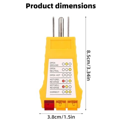 2pcs Outlet Tester, Socket Plug inTester for Standard North American AC Outlets Electrical Electric Receptacle Analyzer with Safety Check Circuit Checker for Grounding Wiring Fault Detection in Saudi Arabia