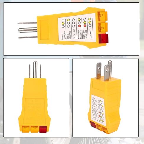 2pcs Outlet Tester, Socket Plug inTester for Standard North American AC Outlets Electrical Electric Receptacle Analyzer with Safety Check Circuit Checker for Grounding Wiring Fault Detection in Saudi Arabia