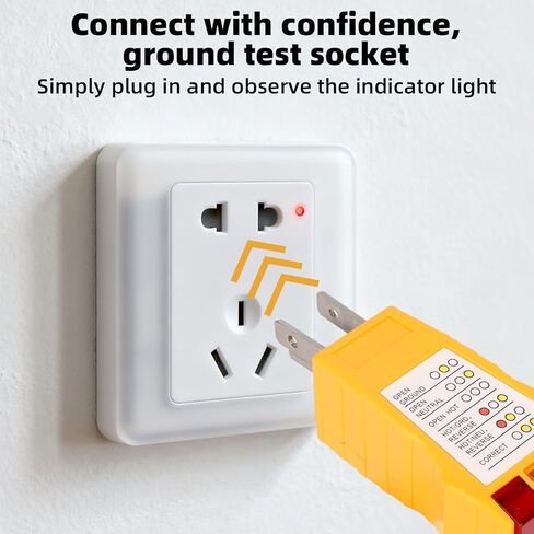 2pcs Outlet Tester, Socket Plug inTester for Standard North American AC Outlets Electrical Electric Receptacle Analyzer with Safety Check Circuit Checker for Grounding Wiring Fault Detection in Saudi Arabia