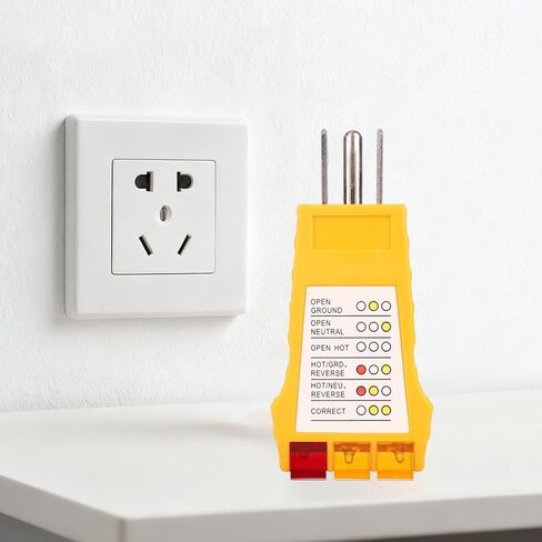 2pcs Outlet Tester, Socket Plug inTester for Standard North American AC Outlets Electrical Electric Receptacle Analyzer with Safety Check Circuit Checker for Grounding Wiring Fault Detection in Saudi Arabia