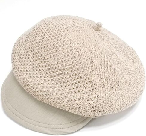 Summer French Beret Hat for Women Breathable Crochet Beret Elastic Newsboy Cap in Saudi Arabia