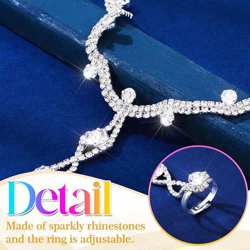 GORTIN Rhinestones Gloves Wedding Fingerless Gloves Silver Sparkle Hand Chain Bracelets for Women in Saudi Arabia