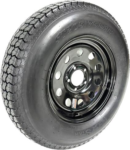 ST205/75D15 Trailer Tire On Black Wheel Modular Rim LRC 5 Lug 5x5 Bolt Pattern in Saudi Arabia