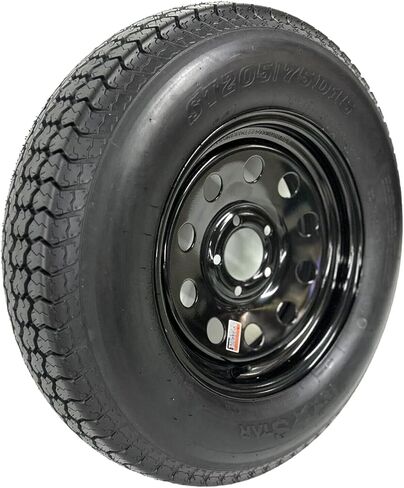 ST205/75D15 Trailer Tire On Black Wheel Modular Rim LRC 5 Lug 5x5 Bolt Pattern in Saudi Arabia
