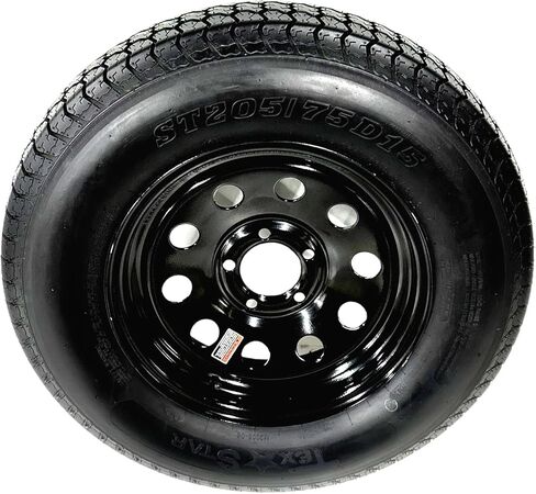 ST205/75D15 Trailer Tire On Black Wheel Modular Rim LRC 5 Lug 5x5 Bolt Pattern in Saudi Arabia