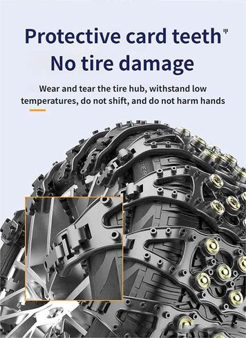 Tire Snow Chains for Honda CR-V 2000–2024 Heavy-Duty Anti-Skid Enhanced Wear-Resistant Emergency Performance Reusable Tyre Parts Accessories,8PCS-Black in Saudi Arabia