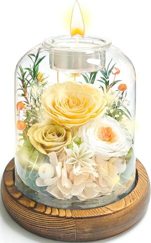 Preserved Flowers in Glass Dome, Eternal Rose Bouquet, Long Lasting Real Flowers Gift with Greeting Card for Anniversary, Birthday, Valentine’s Day, Mother’s Day, Wife, Mom (Purple) in Saudi Arabia