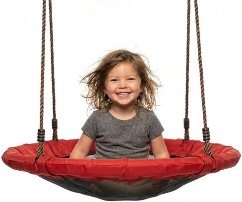 Jack and June Jack & June 30" Diameter Three-Rope Red Round Playset Swing Supports up to 300 lbs. in Kuwait