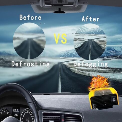سخان 12 فولت للسيارة، 150 وات، مروحة تبريد سريعة التسخين، مزيل الضباب ومزيل الصقيع، دوران 360 درجة، سخان سيارة محمول يمكن توصيله بولاعة السجائر، حرارة هواء صغيرة 202513 in Kuwait