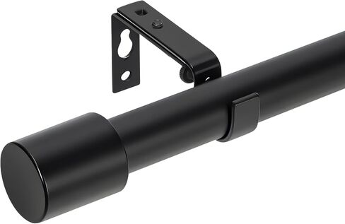 قضيب ستارة أسود قوي للغاية مقاس 1 بوصة للنوافذ الكبيرة - مجموعة قضبان شديدة التحمل قابلة للتعديل من 72 إلى 140 بوصة مع تشطيبات زخرفية وأقواس تثبيت - الحمام، المطبخ، غرفة النوم in Kuwait