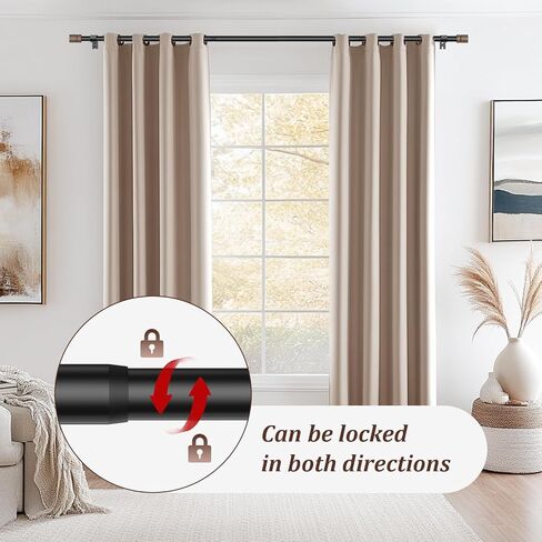 قضبان ستائر خشبية للنوافذ من 66 إلى 120 بوصة، طول قابل للتعديل 1 بوصة قضيب ستارة نافذة شديد التحمل مع تشطيبات زخرفية للمطبخ والغرفة in Kuwait