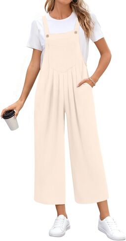 ملابس فضفاضة للنساء من syoss، بذلة بأشرطة قابلة للتعديل، رومبير مريح للسيدات مع جيوب in Kuwait