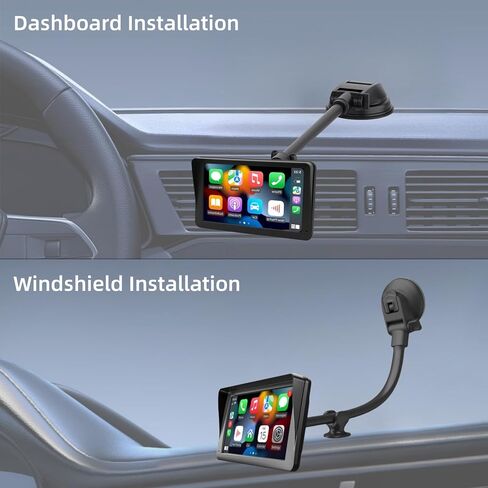 Carplay Screen Mount with 11.8" Long Arm, 360° Adjustable Aluminum Alloy Arm, Strength Windshield Dashboard Mount with 78mm Strong Adhesive Disk for All Car Display Holder in Saudi Arabia