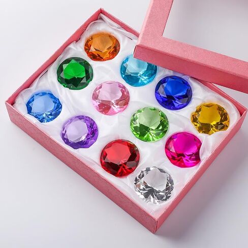 12 قطعة 40 مللي متر (1.5 بوصة) كريستال الماس ثقالة الورق القراصنة الأحجار الكريمة جوهرة الميلاد الجدول زينة عيد الميلاد محور حفلة تفضل فكرة هدية in Kuwait
