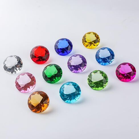 12 قطعة 40 مللي متر (1.5 بوصة) كريستال الماس ثقالة الورق القراصنة الأحجار الكريمة جوهرة الميلاد الجدول زينة عيد الميلاد محور حفلة تفضل فكرة هدية in Kuwait