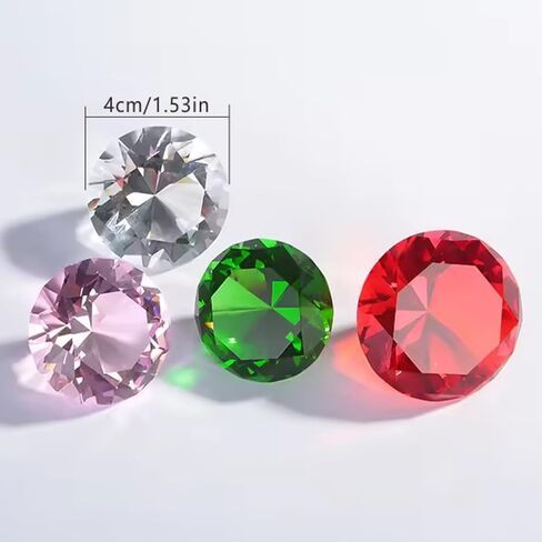 12 قطعة 40 مللي متر (1.5 بوصة) كريستال الماس ثقالة الورق القراصنة الأحجار الكريمة جوهرة الميلاد الجدول زينة عيد الميلاد محور حفلة تفضل فكرة هدية in Kuwait