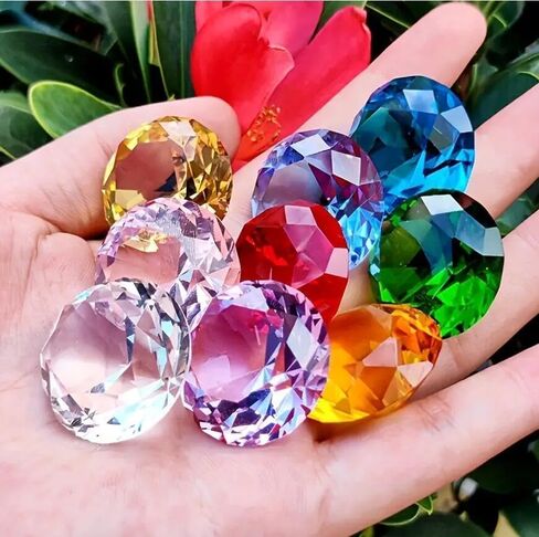 12 قطعة 40 مللي متر (1.5 بوصة) كريستال الماس ثقالة الورق القراصنة الأحجار الكريمة جوهرة الميلاد الجدول زينة عيد الميلاد محور حفلة تفضل فكرة هدية in Kuwait