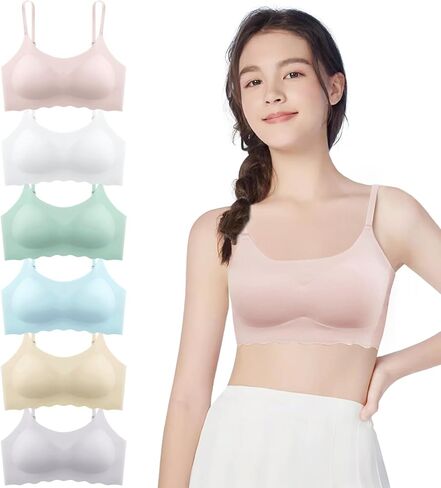 حمالة صدر تدريب للفتيات المراهقات من Phennie بدون خياطة بدون علامة بدون عرض مع حشوة قابلة للإزالة للمراهقين من عمر 8 إلى 16 عامًا in Kuwait