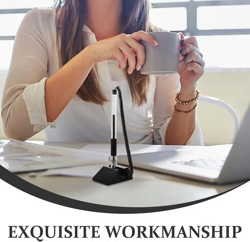 Zerodeko Table Fixed Signature Pen 0.5mm Black Ink 4pcs with Desktop Stand for Office and Guest Book Signing in Saudi Arabia