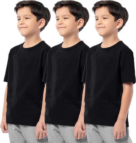Fruit of The Loom Unisex Kids Short Sleeve Cotton Crewneck T-Shirts, 3 Pack in Saudi Arabia
