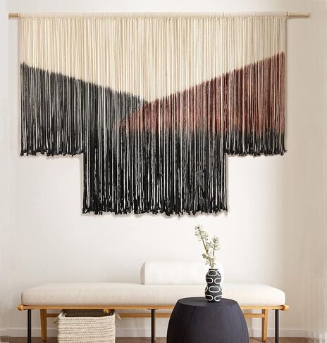 Flber كبير Macrame جدار معلق Macrame ديكور جدار 59 بوصة عرض × 35 بوصة طول صبار الصحراء ربط صبغ كبير بوهو غزل جدار ديكور واسع النطاق جدار ديكور فني للمنزل in Saudi Arabia