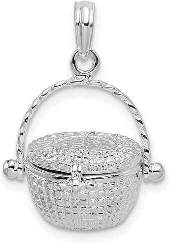 FJC Finejewelers فضة استرلينية مطلية بالروديوم سلة نانتوكيت ثلاثية الأبعاد قابلة للحركة 24 × 16 مم in Saudi Arabia