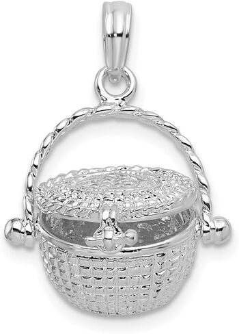 FJC Finejewelers فضة استرلينية مطلية بالروديوم سلة نانتوكيت ثلاثية الأبعاد قابلة للحركة 24 × 16 مم in Saudi Arabia