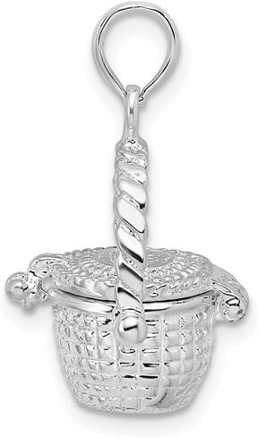 FJC Finejewelers فضة استرلينية مطلية بالروديوم سلة نانتوكيت ثلاثية الأبعاد قابلة للحركة 24 × 16 مم in Saudi Arabia