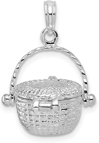 FJC Finejewelers فضة استرلينية مطلية بالروديوم سلة نانتوكيت ثلاثية الأبعاد قابلة للحركة 24 × 16 مم in Saudi Arabia