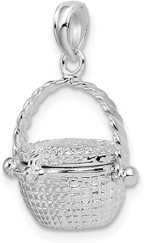 FJC Finejewelers فضة استرلينية مطلية بالروديوم سلة نانتوكيت ثلاثية الأبعاد قابلة للحركة 24 × 16 مم in Saudi Arabia