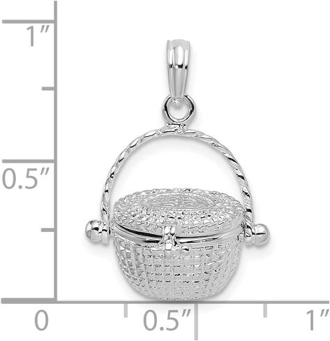 FJC Finejewelers فضة استرلينية مطلية بالروديوم سلة نانتوكيت ثلاثية الأبعاد قابلة للحركة 24 × 16 مم in Saudi Arabia