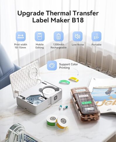 NIIMBOT N1 Bluetooth Label Maker with 1 Roll 14×50mm White Label, Support Color Printing in Saudi Arabia