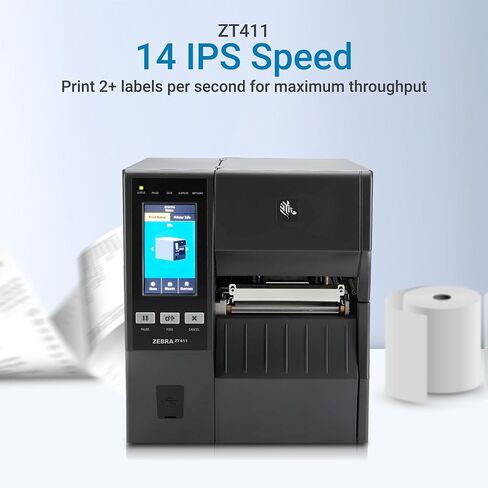 طابعة الملصقات الصناعية ZT411 | تسمية الباركود | ملصقات الشحن النقل الحراري | 4 بوصة 203 ديسيبل متوحد الخواص | 14 IPS سرعة عالية | إيثرنت USB بلوتوث | إطار معدني | ZT41142-T010000Z in Kuwait