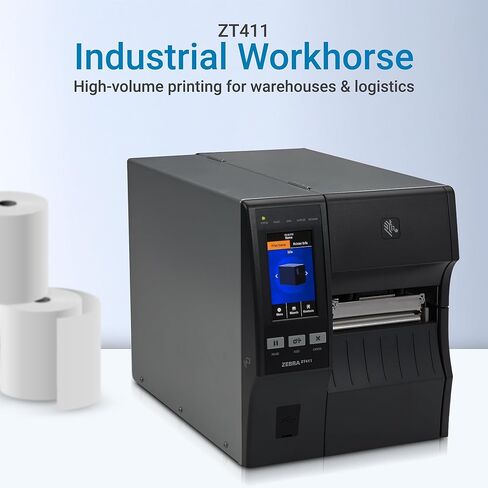 طابعة الملصقات الصناعية ZT411 | تسمية الباركود | ملصقات الشحن النقل الحراري | 4 بوصة 203 ديسيبل متوحد الخواص | 14 IPS سرعة عالية | إيثرنت USB بلوتوث | إطار معدني | ZT41142-T010000Z in Kuwait