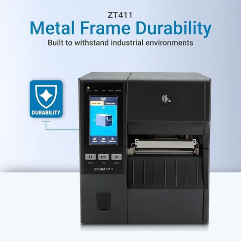 طابعة الملصقات الصناعية ZT411 | تسمية الباركود | ملصقات الشحن النقل الحراري | 4 بوصة 203 ديسيبل متوحد الخواص | 14 IPS سرعة عالية | إيثرنت USB بلوتوث | إطار معدني | ZT41142-T010000Z in Kuwait