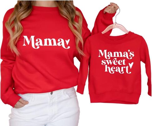 Mama Mama's Sweetheart Mommy And Me Sweatshirt For Valentine's Day, Mom And Daughter Matching Sweatshirts, Son Mother Valentines Day Gifts for Mom. in Saudi Arabia